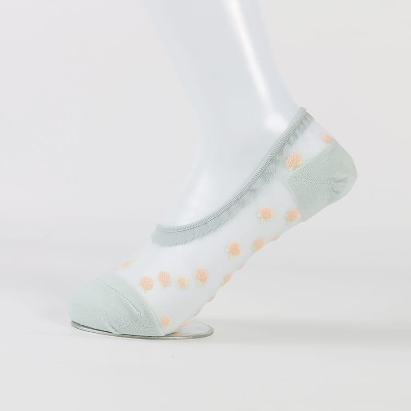 Blumentransparente Damensocken aus transparenter Nylonseide, unsichtbar