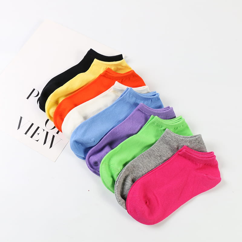 Großhandel Multi Solid Color Plain Low Cut No Show Socken Damen Baumwollsocken