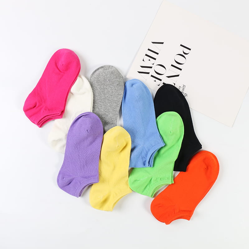 Großhandel Multi Solid Color Plain Low Cut No Show Socken Damen Baumwollsocken