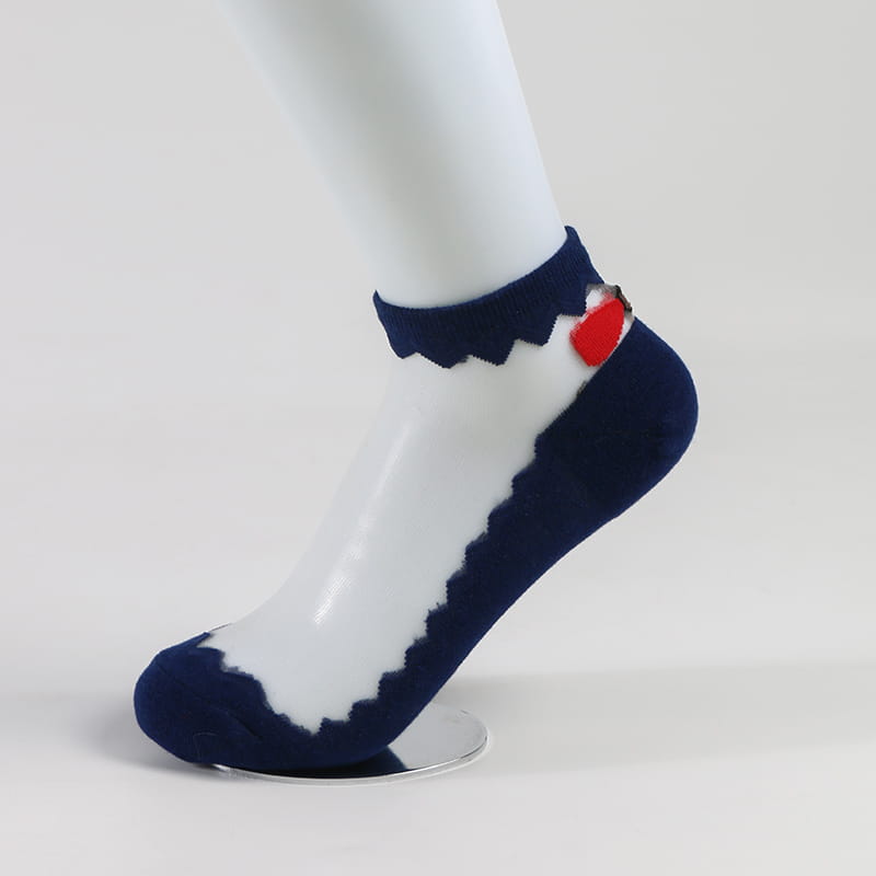 Sommer-Bogenknoten-Spitze-Dame-Sockenfabrik-Frauen-bequeme transparente Kristallseidensocken