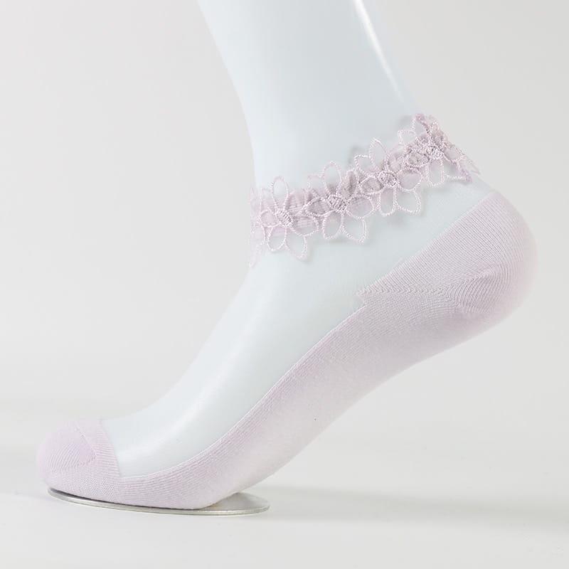 Großhandel süße Mädchen transparente Spitze Damen transparente Seidensocken Damen