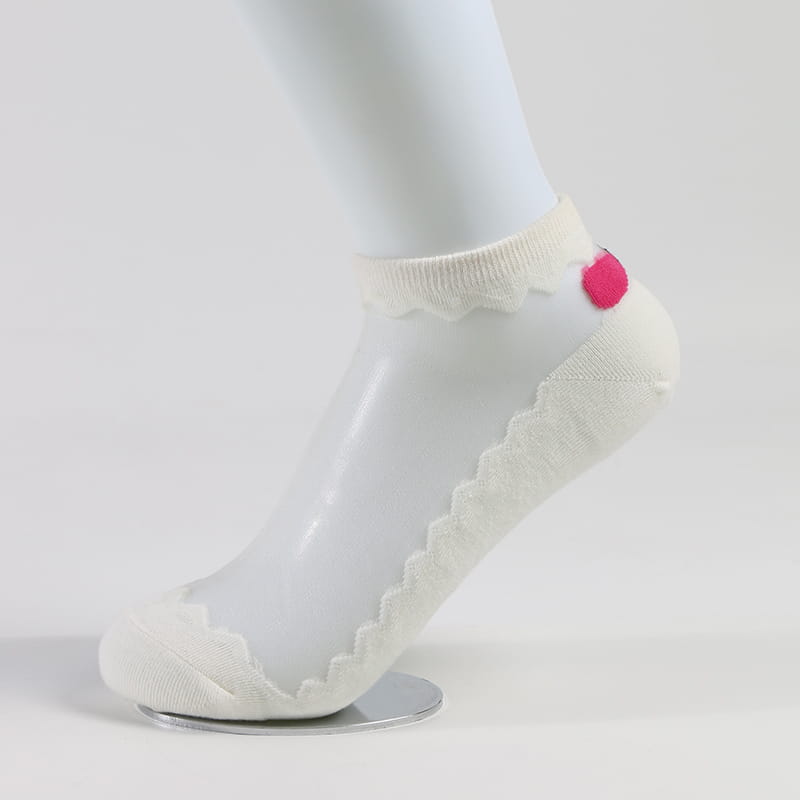 Sommer-Bogenknoten-Spitze-Dame-Sockenfabrik-Frauen-bequeme transparente Kristallseidensocken