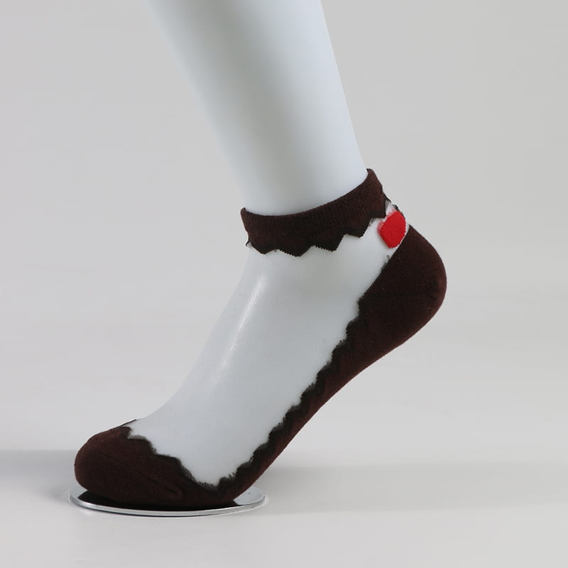 Sommer-Bogenknoten-Spitze-Dame-Sockenfabrik-Frauen-bequeme transparente Kristallseidensocken