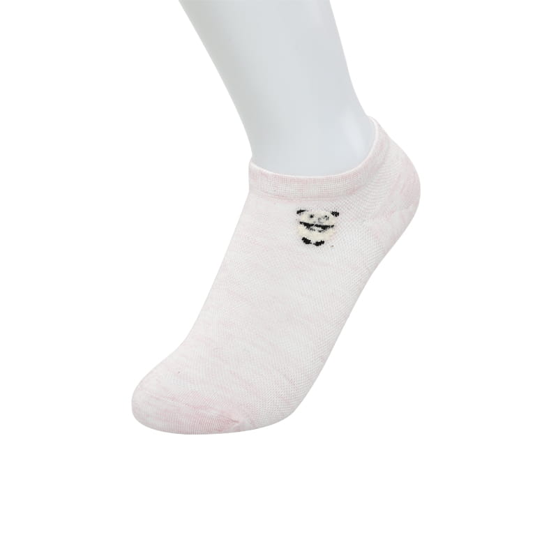 Weiche, ultradünne, handgenähte Damen-Bootssocken aus Bambusfaser mit kleinem Panda-Blumenmuster