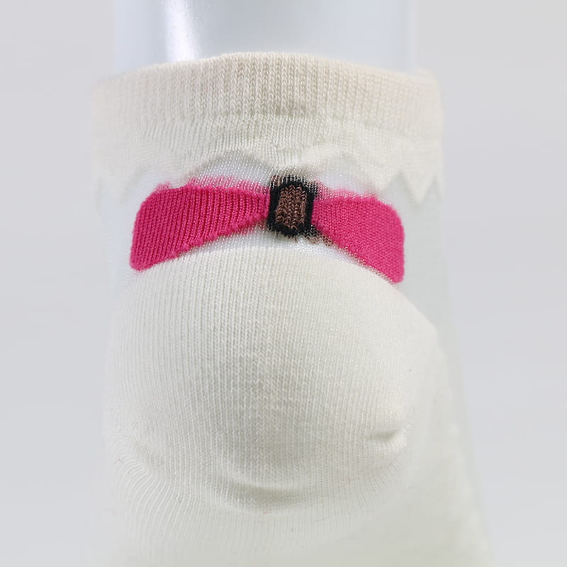 Sommer-Bogenknoten-Spitze-Dame-Sockenfabrik-Frauen-bequeme transparente Kristallseidensocken