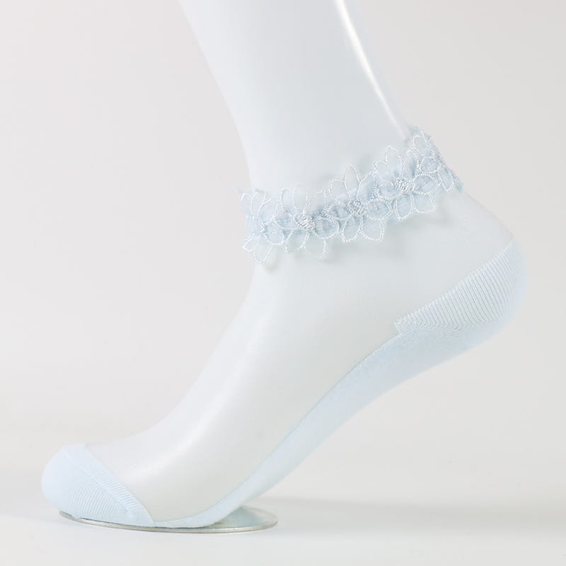 Großhandel süße Mädchen transparente Spitze Damen transparente Seidensocken Damen