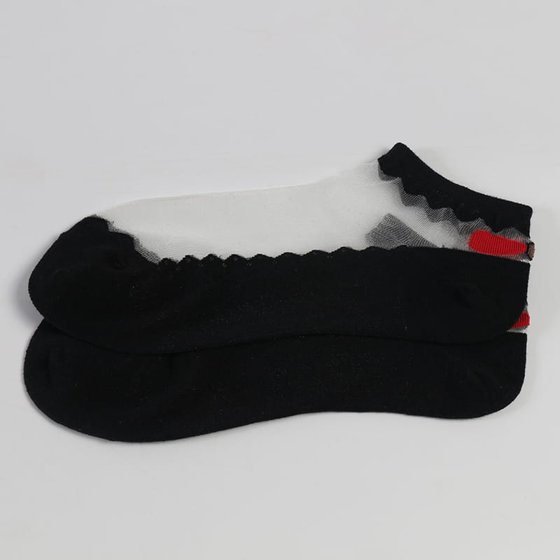 Sommer-Bogenknoten-Spitze-Dame-Sockenfabrik-Frauen-bequeme transparente Kristallseidensocken