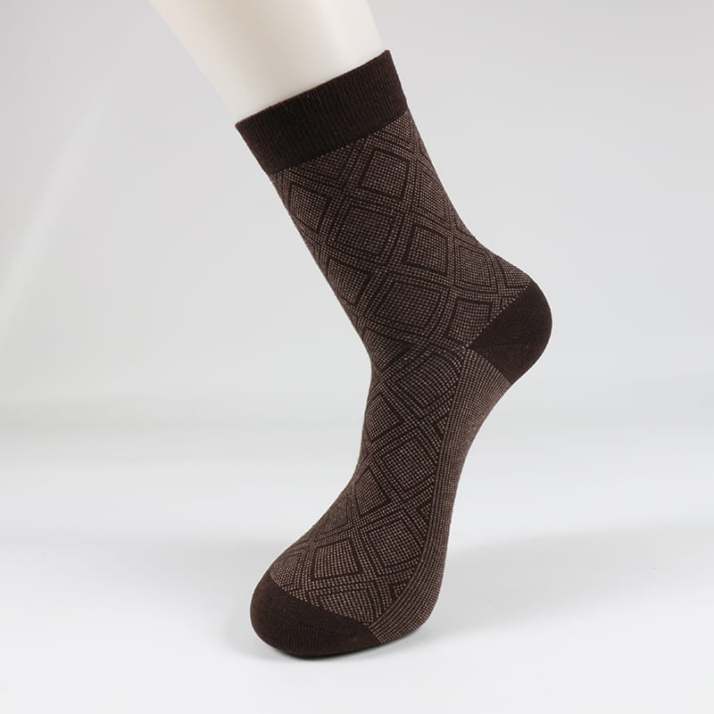 Großhandel Winter Neu Rautenmuster Casual Business Baumwolle Herrensocken