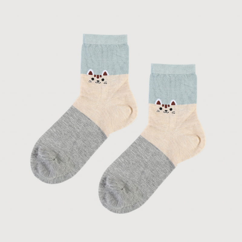 Modische Cartoon-Katzen-Socken aus gesponnener Seide und Jacquard, superweich