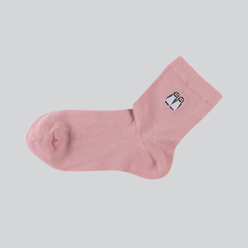 Fabrik Heißer Verkauf Niedliche Muster Stickerei Logo Frauen Strickkleid Crew Socken