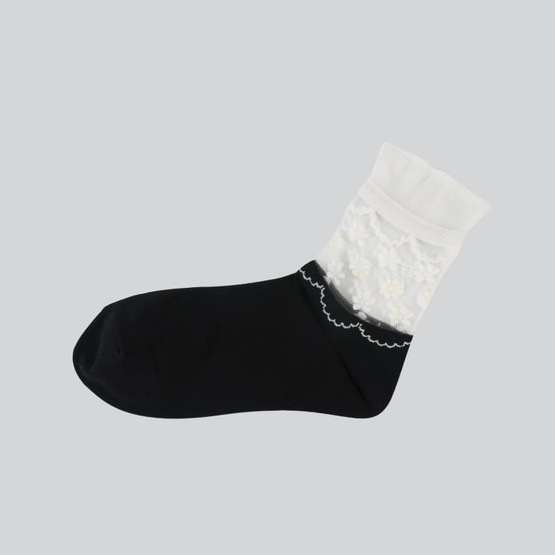 Koreanische Mode und bequeme transparente Damen-Baumwollsocken aus Luokou-Glasseide