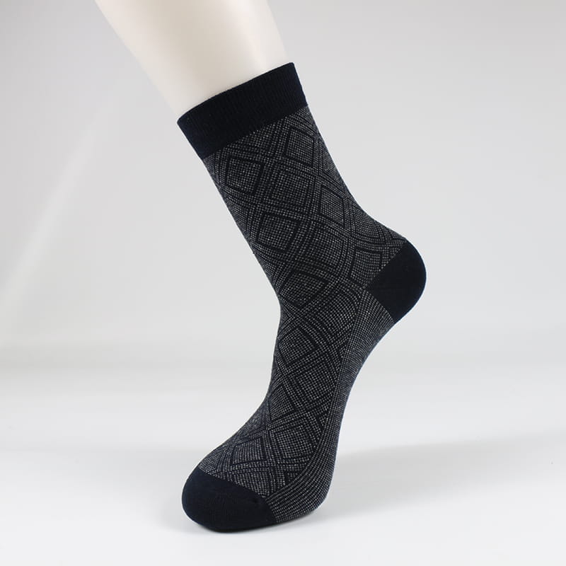 Großhandel Winter Neu Rautenmuster Casual Business Baumwolle Herrensocken