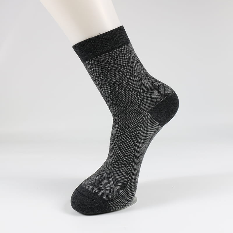 Großhandel Winter Neu Rautenmuster Casual Business Baumwolle Herrensocken