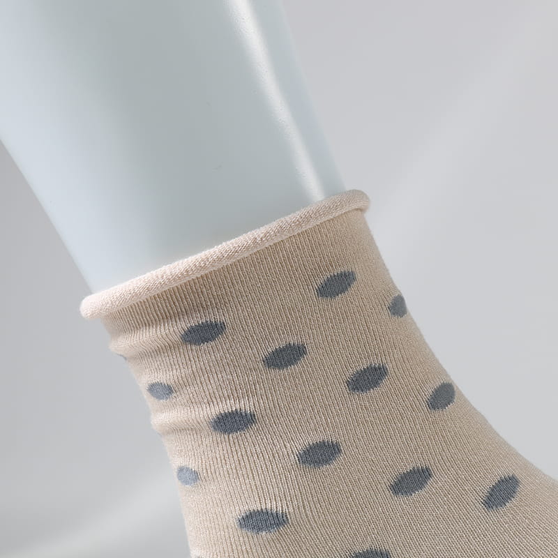 Superweiche Damensocken aus gesponnenem Seiden-Jacquard mit modischen Punkten