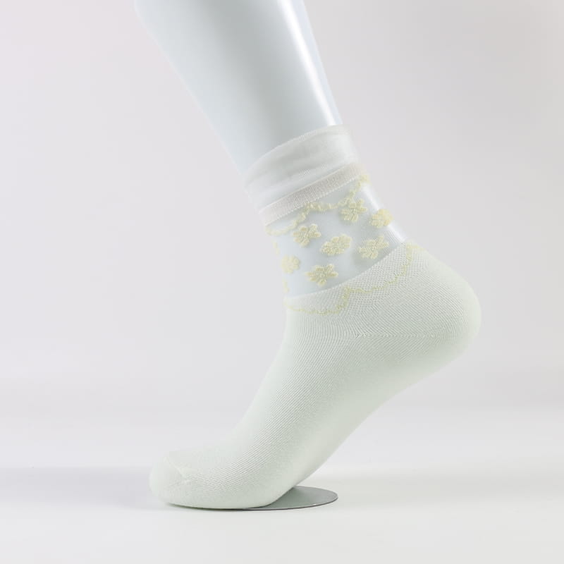 Koreanische Mode und bequeme transparente Damen-Baumwollsocken aus Luokou-Glasseide