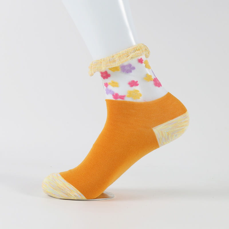 Sommer dünne transparente kurze Damen Kristallseide Damen Baumwollsocken