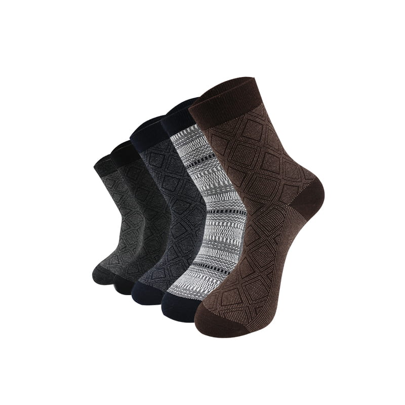 Großhandel Winter Neu Rautenmuster Casual Business Baumwolle Herrensocken