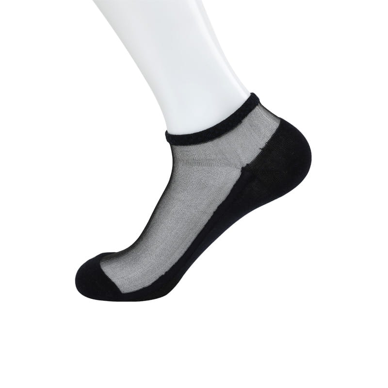 Mode Sommer dünne Nylon transparente Seidensocken rutschfeste Massage Herren Bootssocken