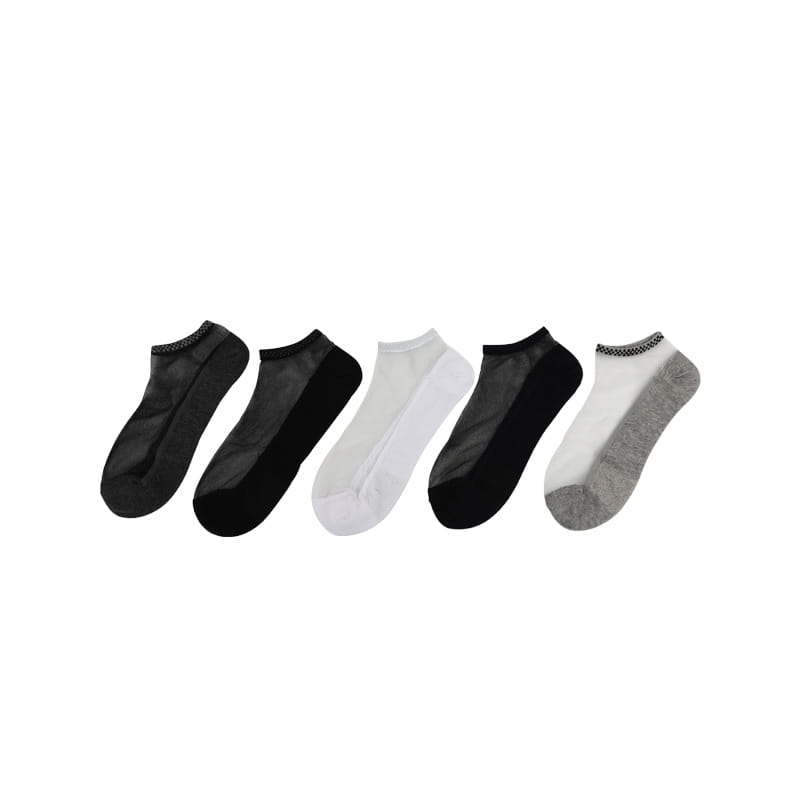 Mode Sommer dünne Nylon transparente Seidensocken rutschfeste Massage Herren Bootssocken