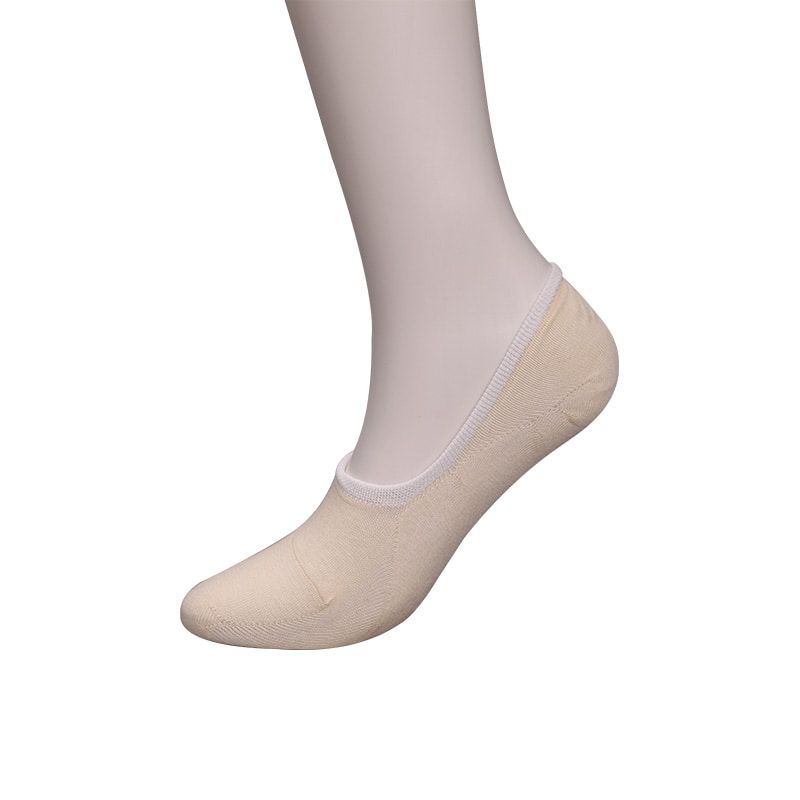 Unsichtbare, handgenähte Damensocken aus naturfarbener Baumwolle, Mesh, WSD1401