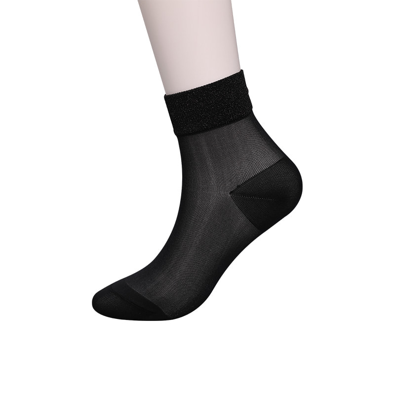 Mode transparente Nylon-Seide-Baumwoll-Unterseite Damensocken Superfeine Nylon-transparente Seiden-Damensocken Kristallseide-Damensocken WSD1946
