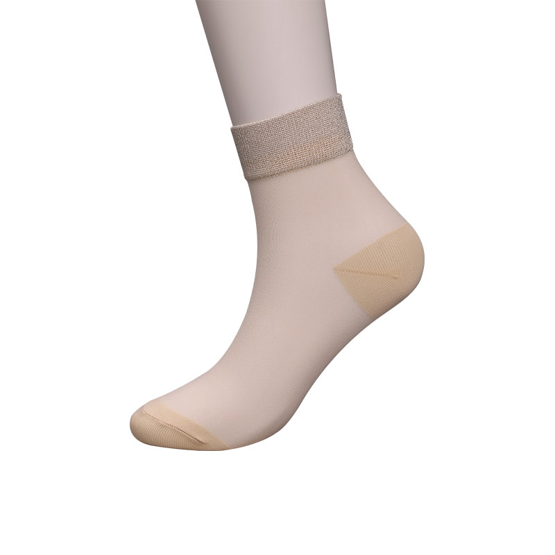 Mode transparente Nylon-Seide-Baumwoll-Unterseite Damensocken Superfeine Nylon-transparente Seiden-Damensocken Kristallseide-Damensocken WSD1946
