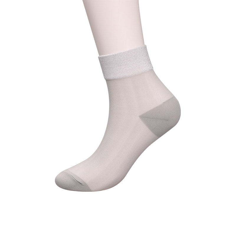 Mode transparente Nylon-Seide-Baumwoll-Unterseite Damensocken Superfeine Nylon-transparente Seiden-Damensocken Kristallseide-Damensocken WSD1946