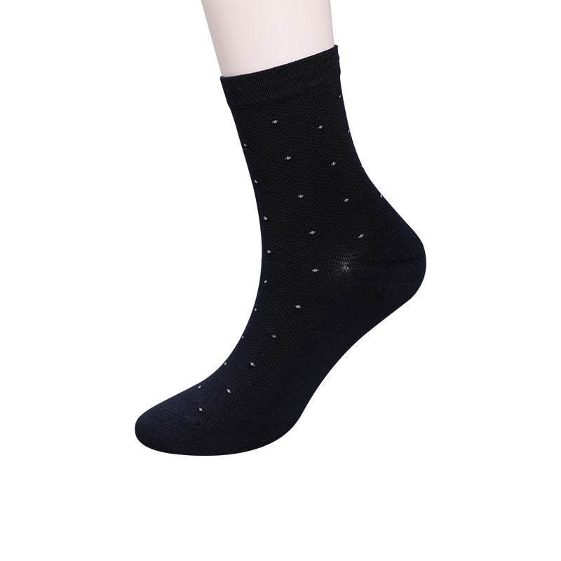 Weiche, mit Ammoniak umwickelte, mit Seidennylon umwickelte, unsichtbare, handgenähte, rautenförmige, kleine Jacquard-Herrensocken mit kleinen Punkten WSD2851