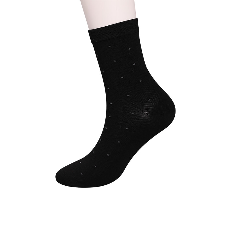 Weiche, mit Ammoniak umwickelte, mit Seidennylon umwickelte, unsichtbare, handgenähte, rautenförmige, kleine Jacquard-Herrensocken mit kleinen Punkten WSD2851
