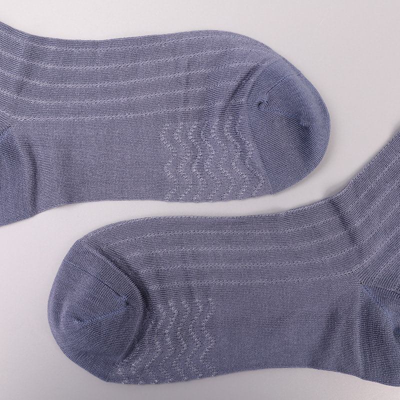 Modal Collection Circle Vertical Stripe Flower Weiche, handgenähte, lässige Herrensocken WSD2802