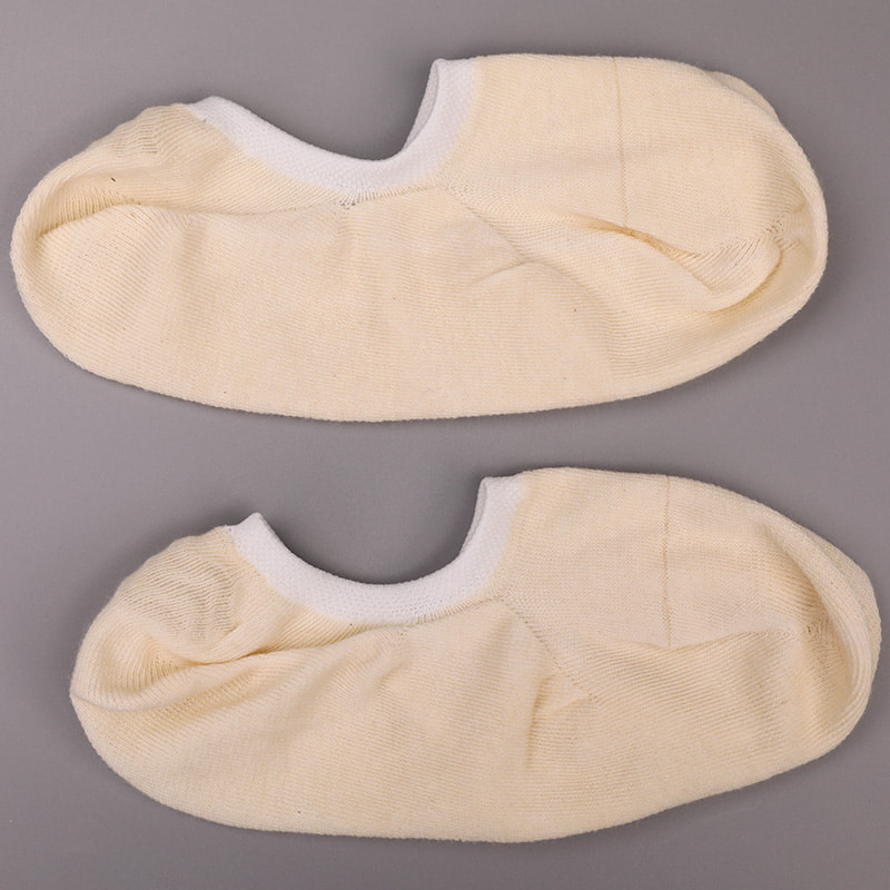 Unsichtbare, handgenähte Damensocken aus naturfarbener Baumwolle, Mesh, WSD1401