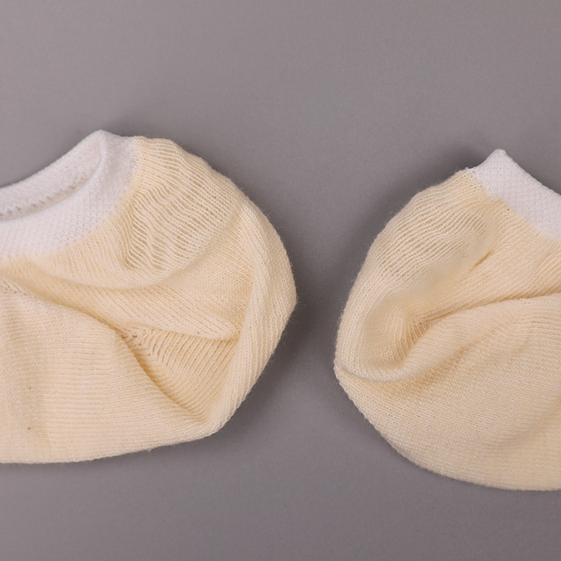 Unsichtbare, handgenähte Damensocken aus naturfarbener Baumwolle, Mesh, WSD1401