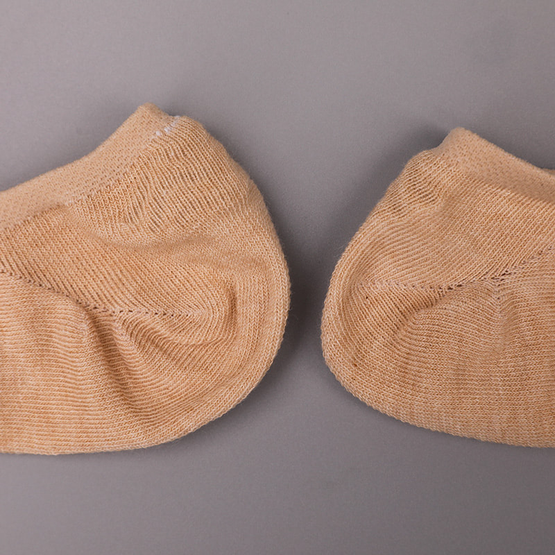 Unsichtbare, handgenähte Damensocken aus naturfarbener Baumwolle, Mesh, WSD1401