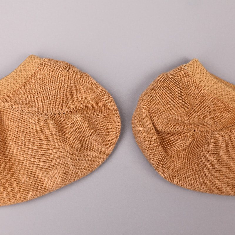 Unsichtbare, handgenähte Damensocken aus naturfarbener Baumwolle, Mesh, WSD1401