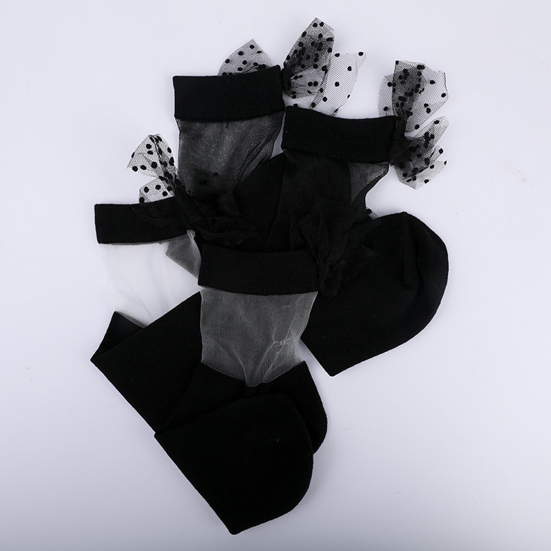 Mode glas seide baumwolle unten frauen socken naht transparente seide bowknot frauen socken Kristall seide frauen socken WSD1911