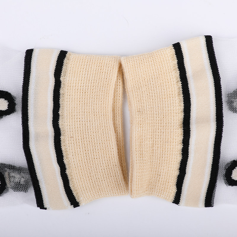 Mode transparente Nylon-Seide-Baumwoll-Unterseite Damensocken Leopardenmuster Blume transparente Seiden-Damensocken Kristallseide-Damensocken WSD1939