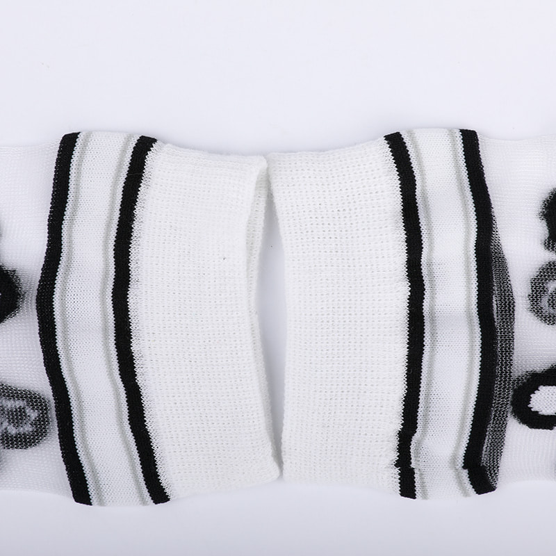 Mode transparente Nylon-Seide-Baumwoll-Unterseite Damensocken Leopardenmuster Blume transparente Seiden-Damensocken Kristallseide-Damensocken WSD1939