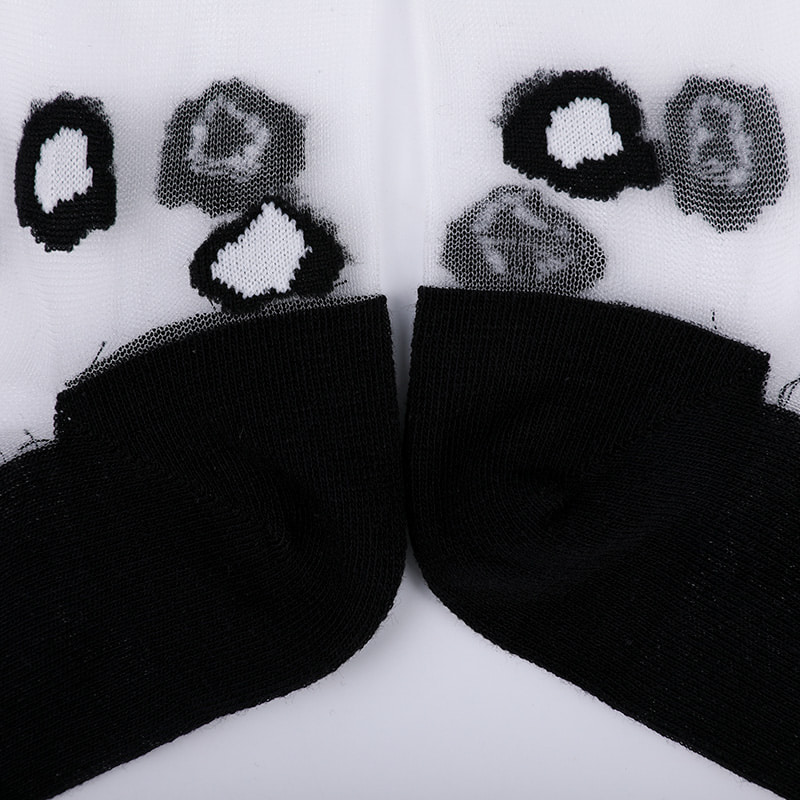 Mode transparente Nylon-Seide-Baumwoll-Unterseite Damensocken Leopardenmuster Blume transparente Seiden-Damensocken Kristallseide-Damensocken WSD1939
