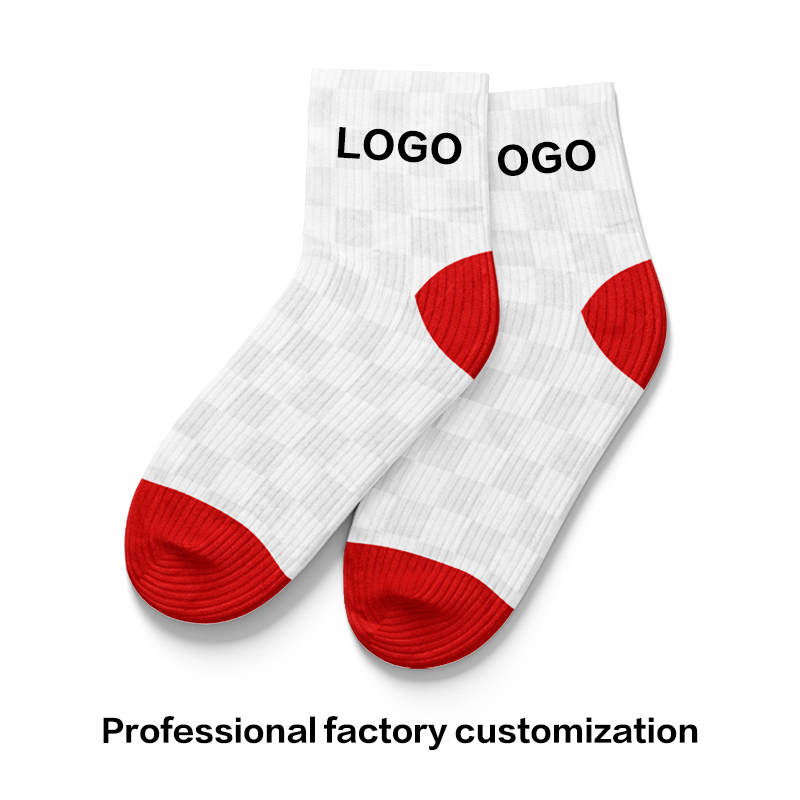 Benutzerdefinierte Socken Heißer Verkauf von benutzerdefinierten Logo-bedruckten Socken Polyester Blank White Tube Sublimation 3D-Druck Benutzerdefinierter Sockendruck