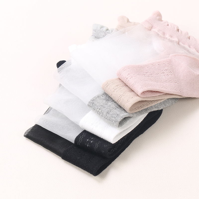 Sommer heißer Verkauf unsichtbare bunte Mode Kristall Seide Low Cut Frauen transparente Socken