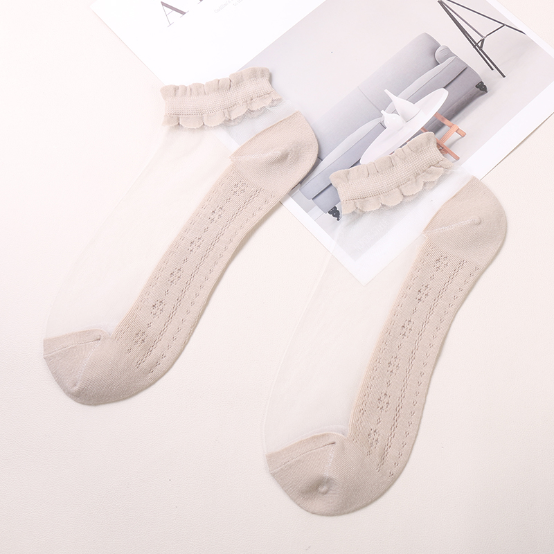 Sommer heißer Verkauf unsichtbare bunte Mode Kristall Seide Low Cut Frauen transparente Socken