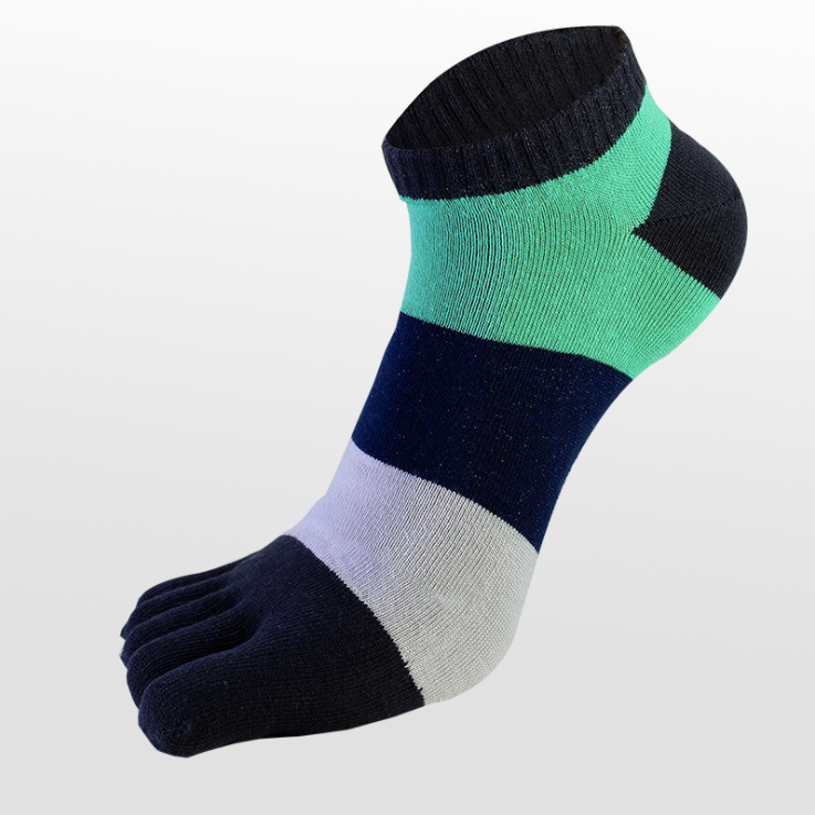 Zehensocken, gestreift, fünf Finger, sportlich, Baumwolle, für Herren, zum Laufen, 5 Zehensocken für Herren