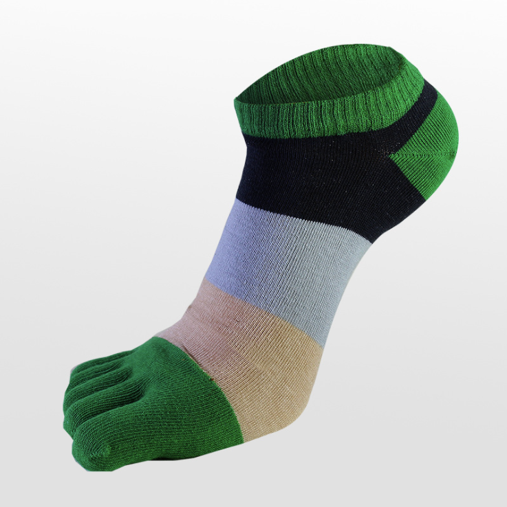 Zehensocken, gestreift, fünf Finger, sportlich, Baumwolle, für Herren, zum Laufen, 5 Zehensocken für Herren