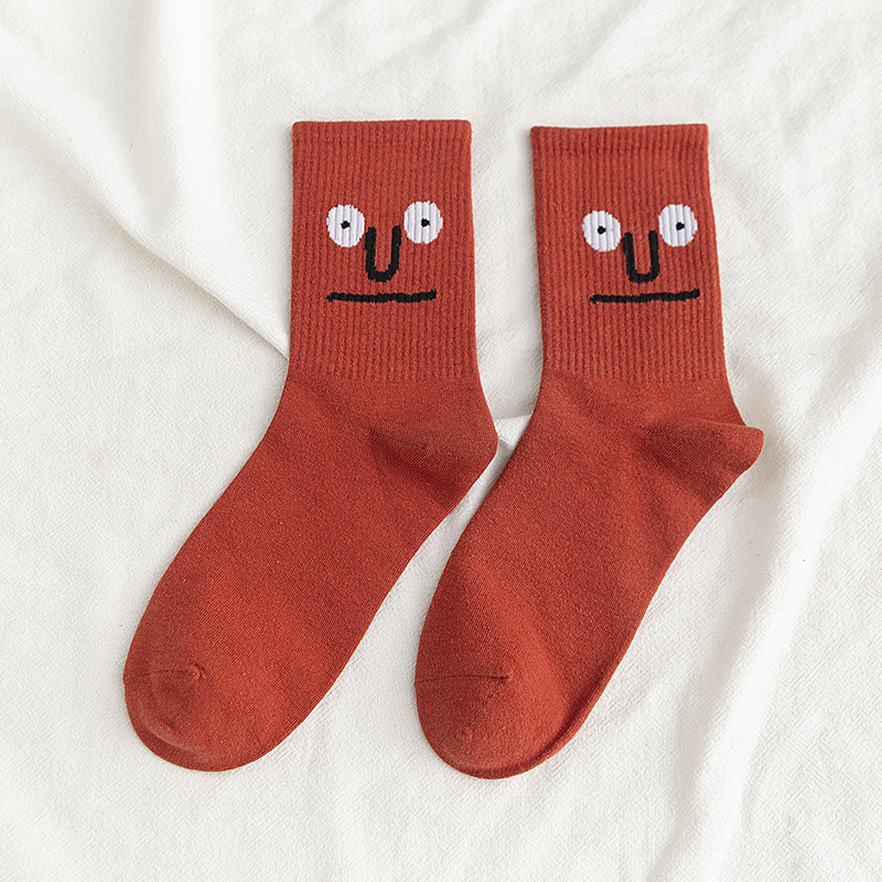 Benutzerdefinierte Tube Cute Fall Happy Neuheit Lustige Baumwolle Einzigartige Smile Crew Socken Unisex