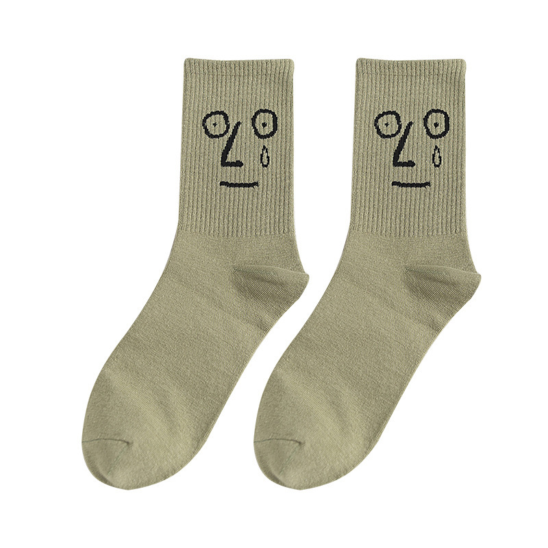 Benutzerdefinierte Tube Cute Fall Happy Neuheit Lustige Baumwolle Einzigartige Smile Crew Socken Unisex