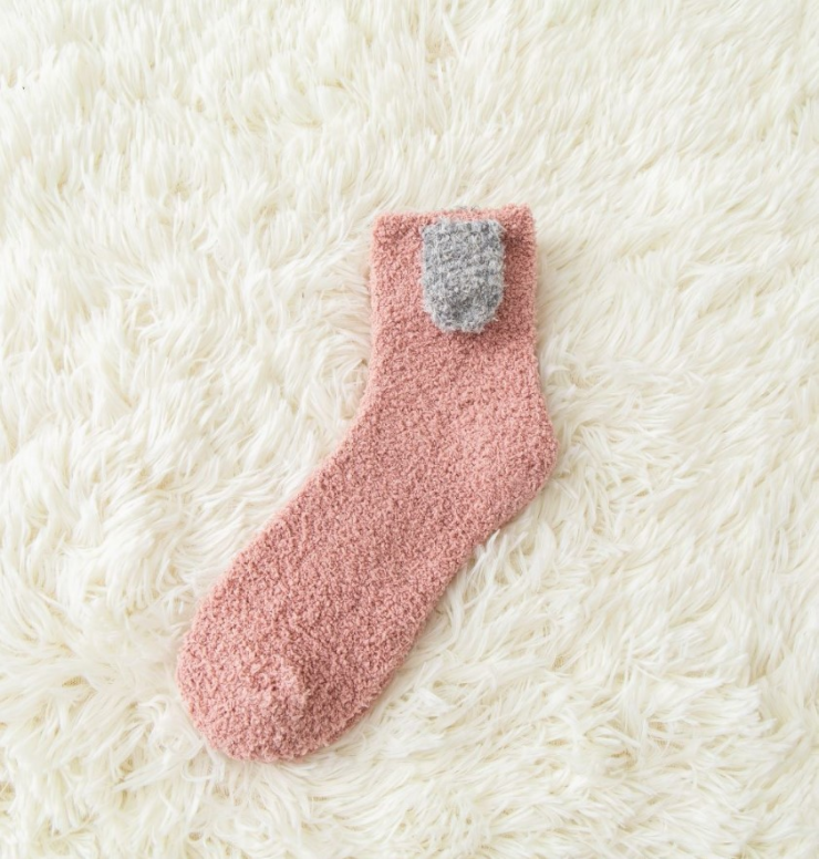 Winter dicke Mädchen flauschige süße Zuhause warme Winter gemütliche Frauen flauschige Socken