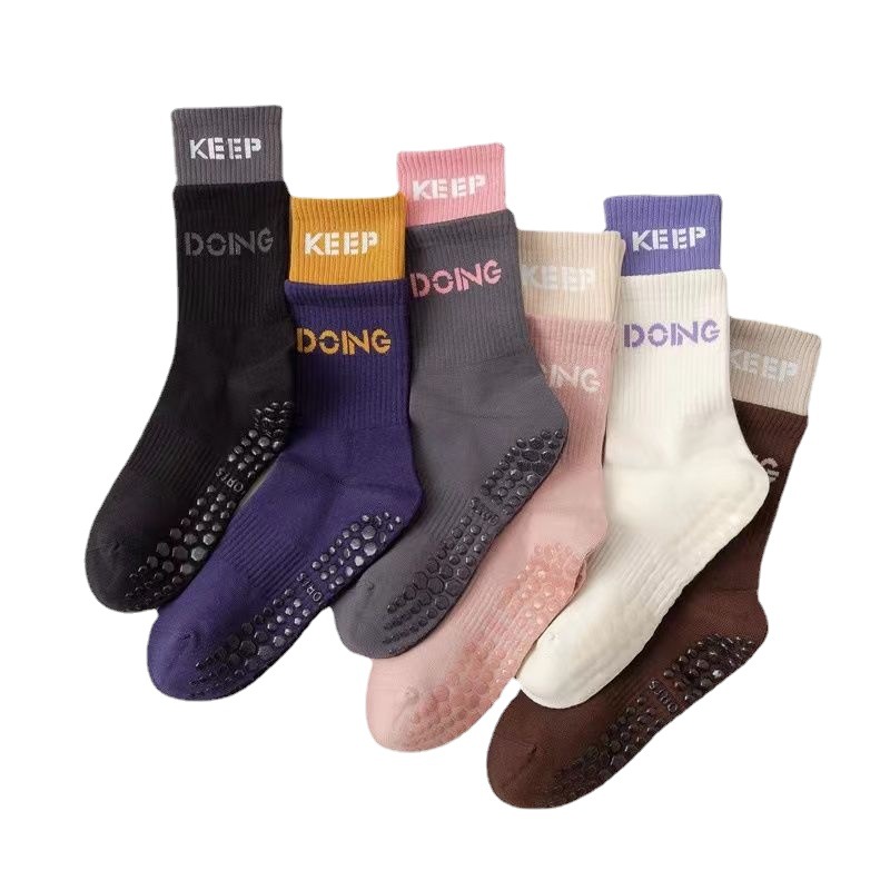 Sportdesign, gerippte Pilates-Socken mit individuellem Logo, rutschfeste Yoga-Socken mit individuellem Griff