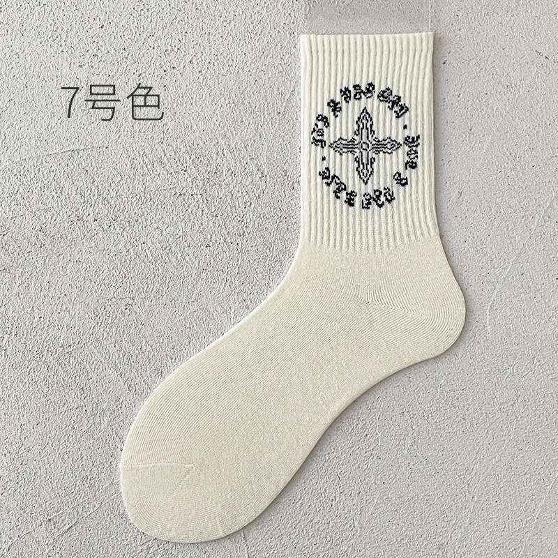 OEM Moq Fast Sample Designer Casual Custom Logo Herren Baumwoll-Jacquard-Crew-Socken